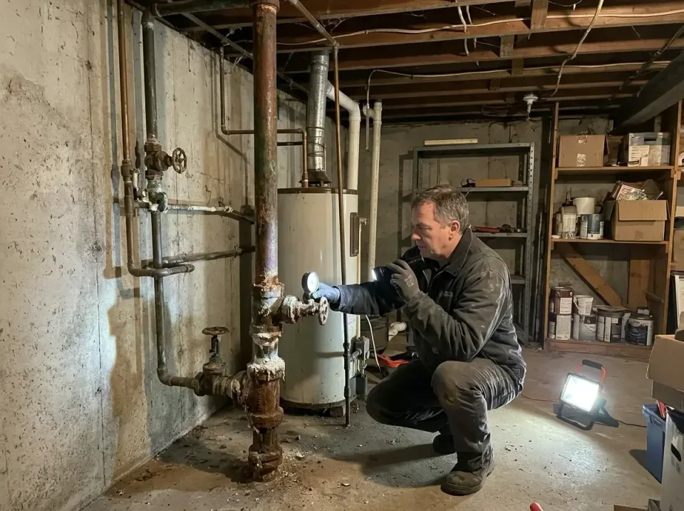 Plumber — Basement — Plumber, Water Heater, Pipes, Basement, Low Water Pressure Repair